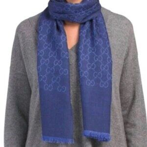 Gucci Logo Small Jacquard Wool & Silk-Blend Scarf